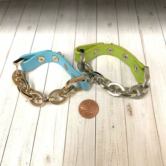 Leather and Chain Bracelets - Picture 1 of 2
